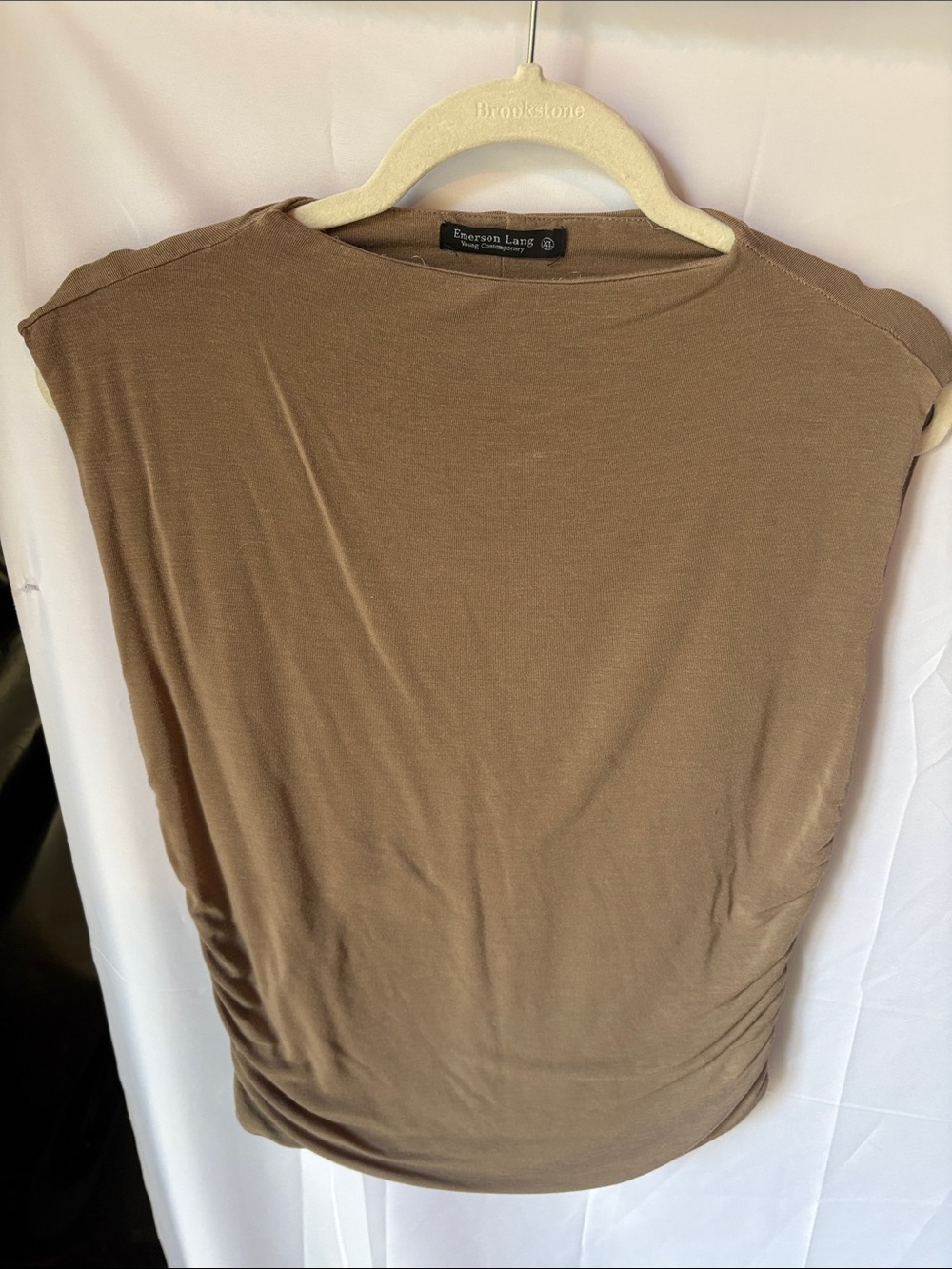 Eileen Fisher Brown Crewneck Sleeveless Tank